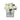 White Artificial Rose Arrangement in Square Vase - Medium