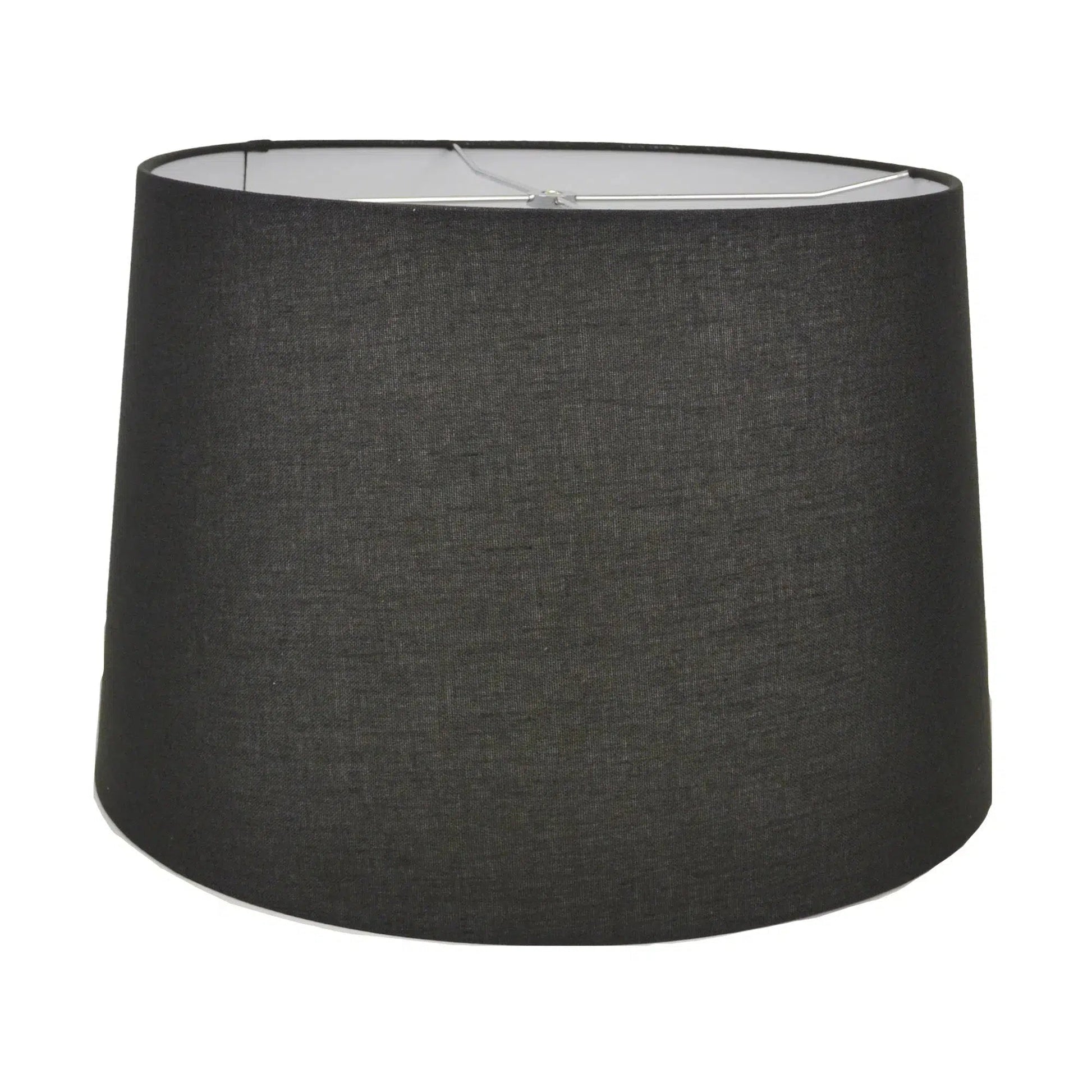 White Ceramic Lamp with Black Linen Shade