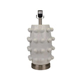 White Ceramic Lamp with White Linen Shade