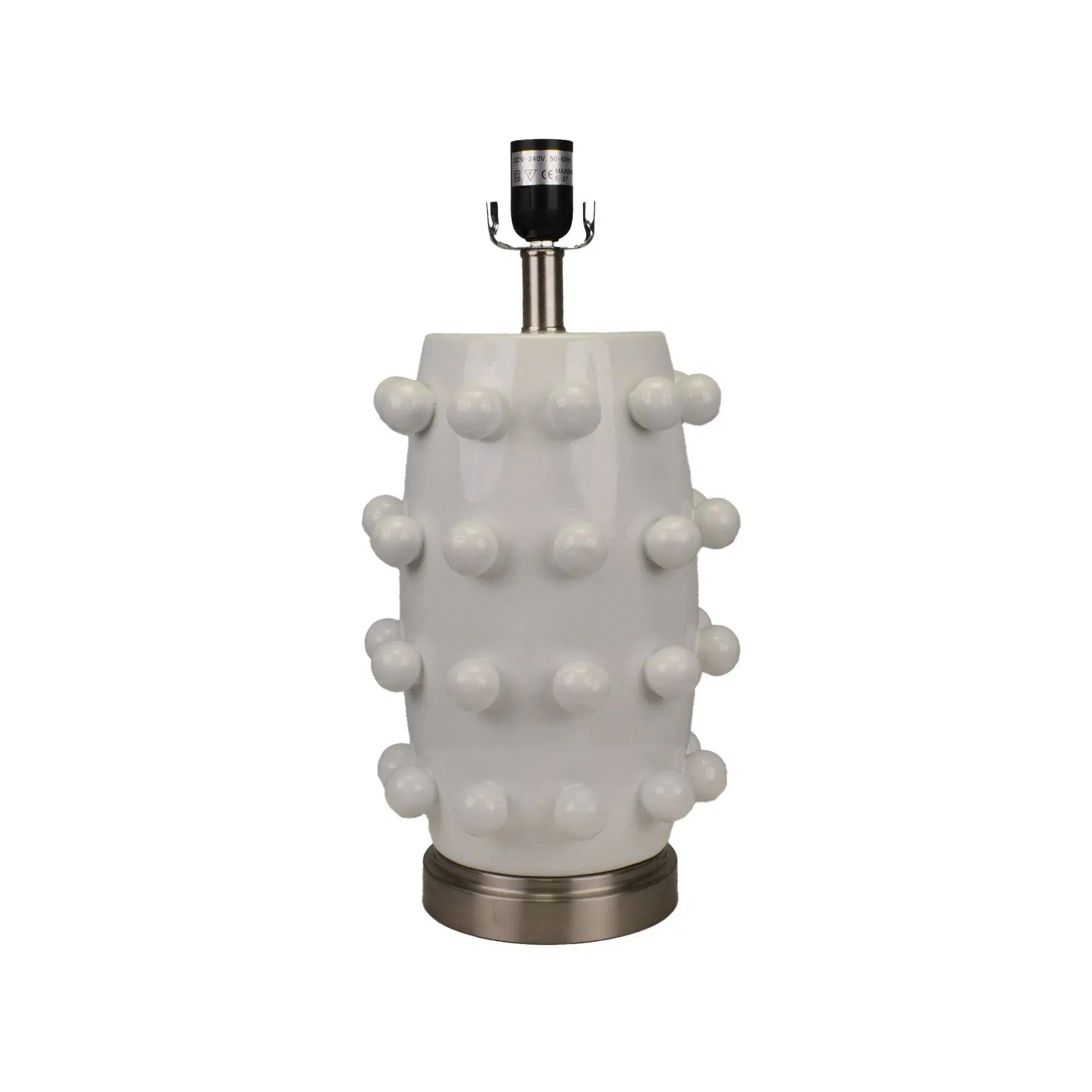 White Ceramic Lamp with White Linen Shade