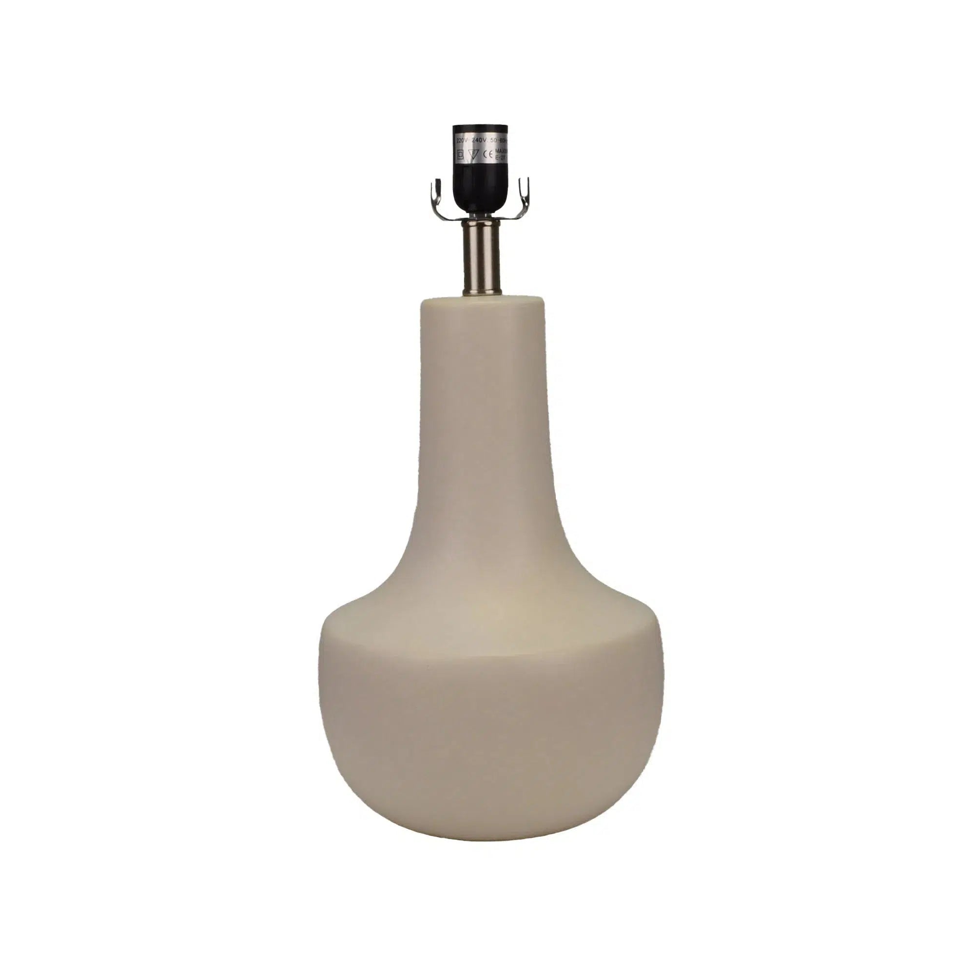 White Ceramic Lamp with White Linen Shade