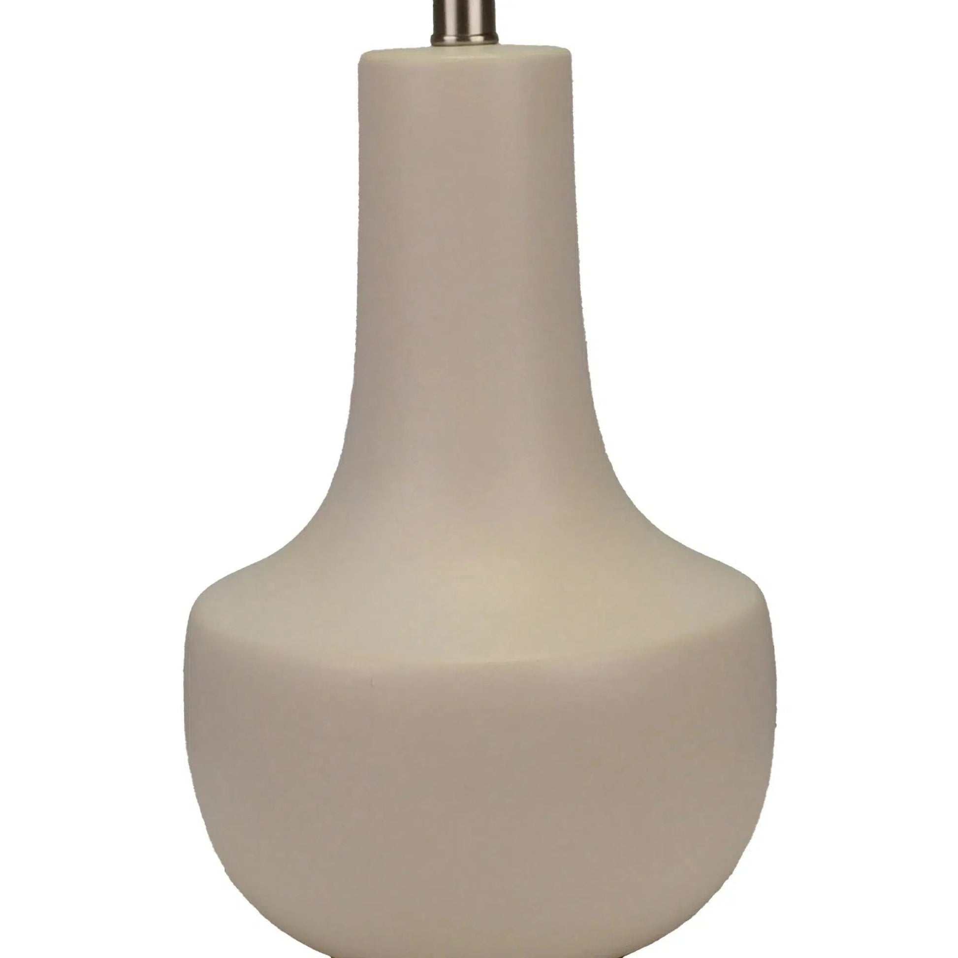 White Ceramic Lamp with White Linen Shade 3