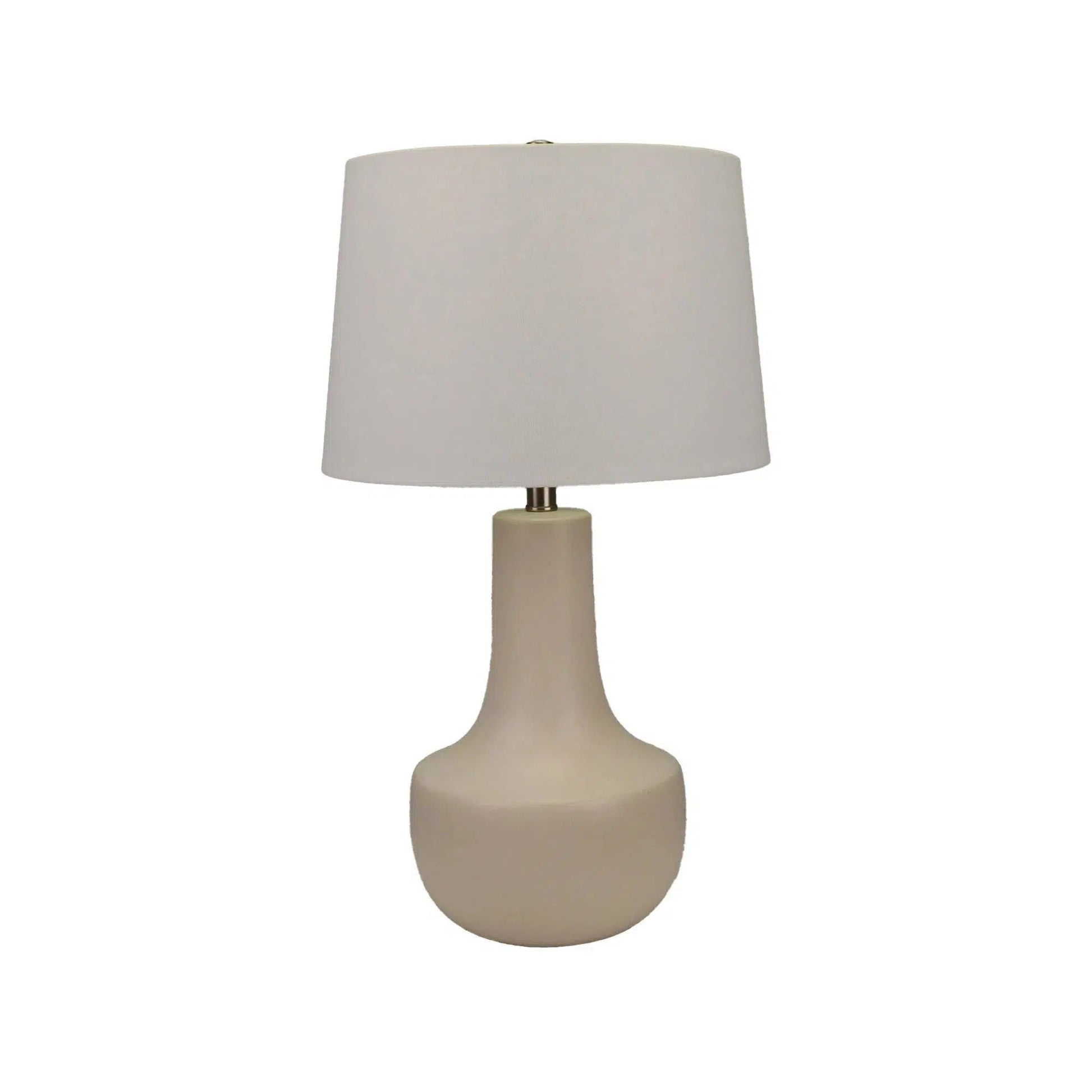 White Ceramic Lamp with White Linen Shade 3