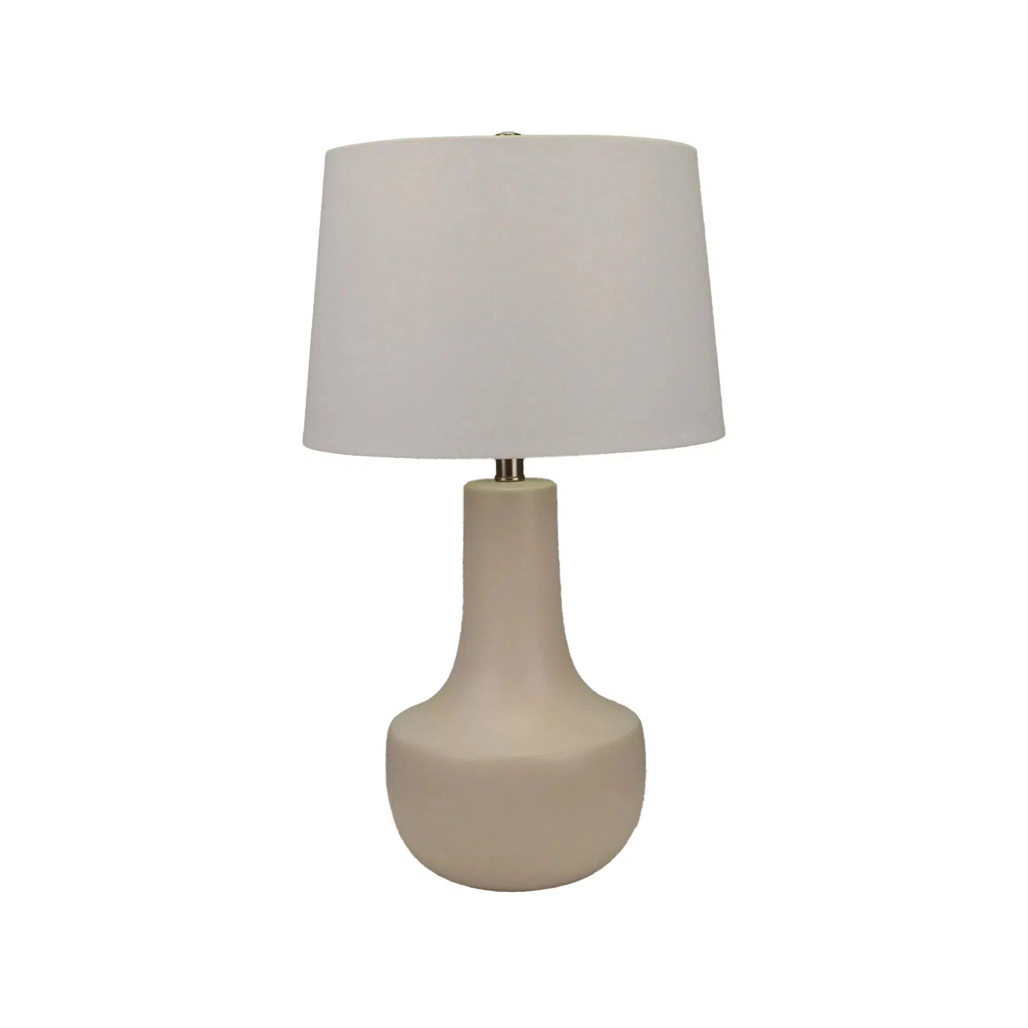 White Ceramic Lamp with White Linen Shade 3