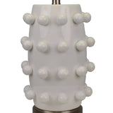 White Ceramic Lamp with White Linen Shade