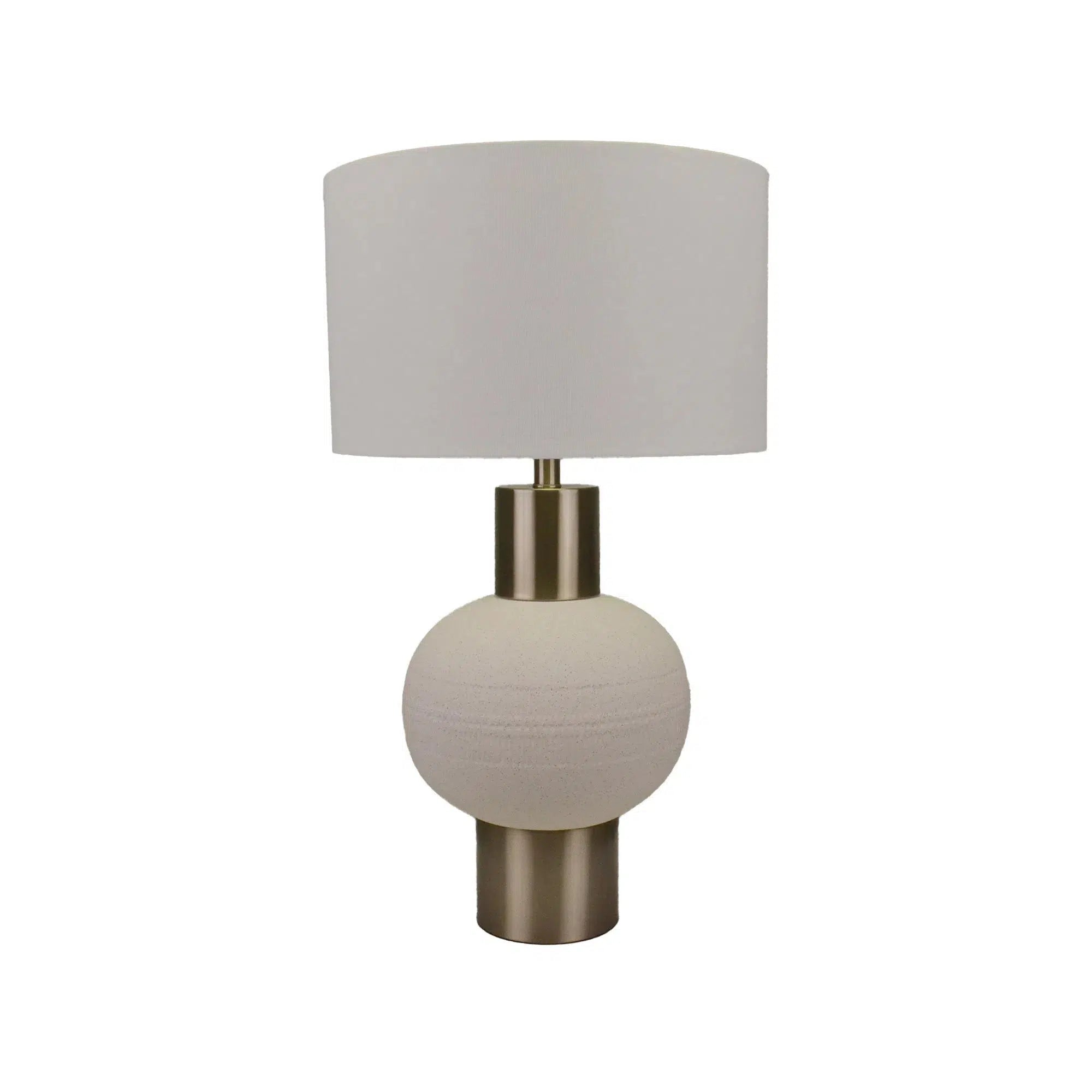 White Ceramic Lamp with White Linen Shade