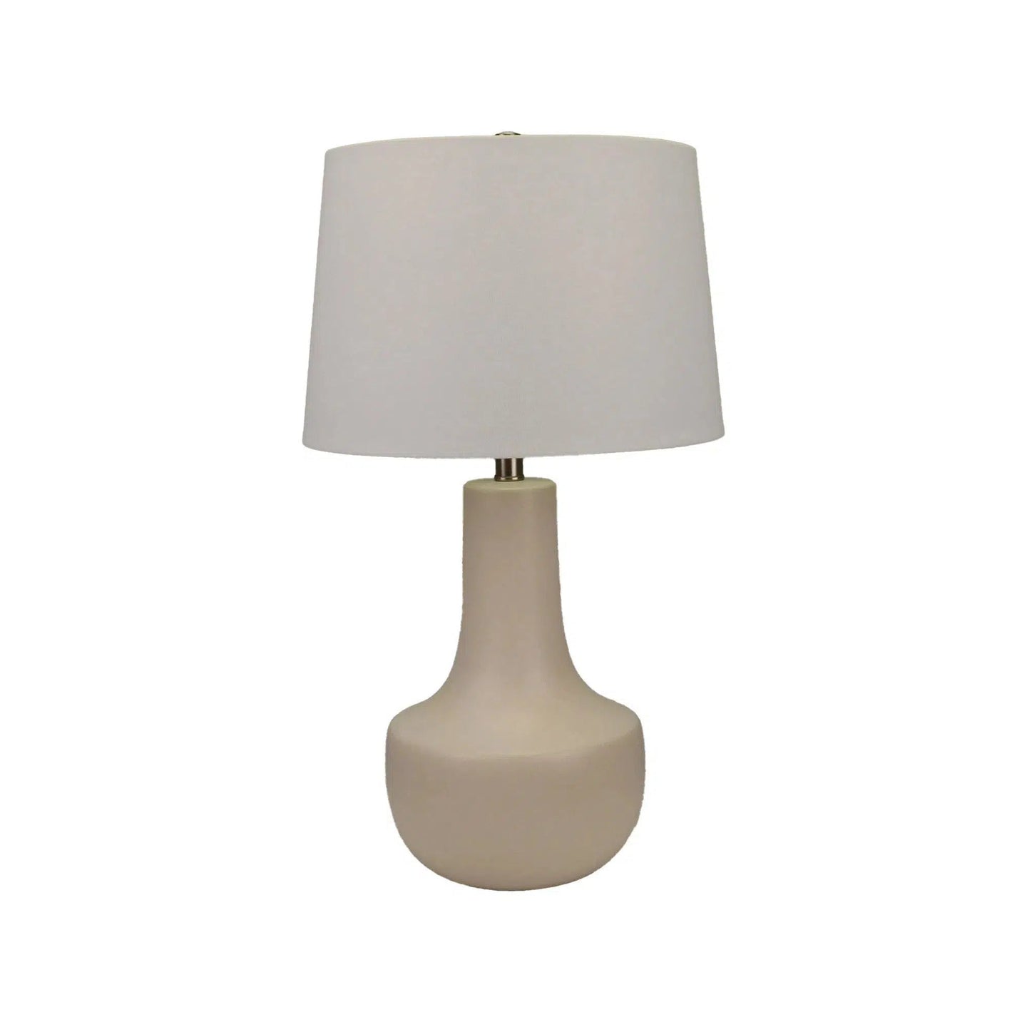 White Ceramic Lamp with White Linen Shade