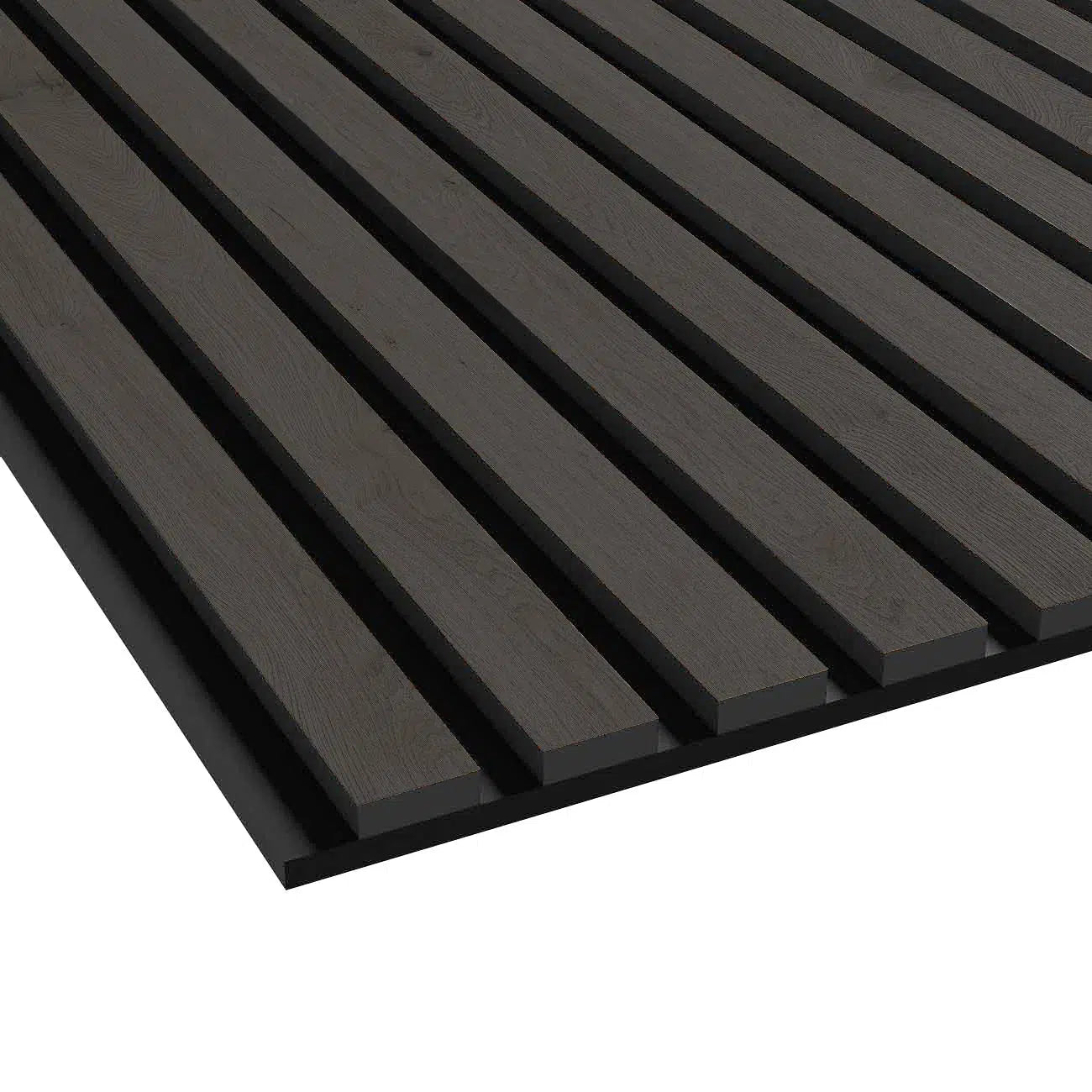 Wood Slat Acoustic Wall Panel - Dark Grey