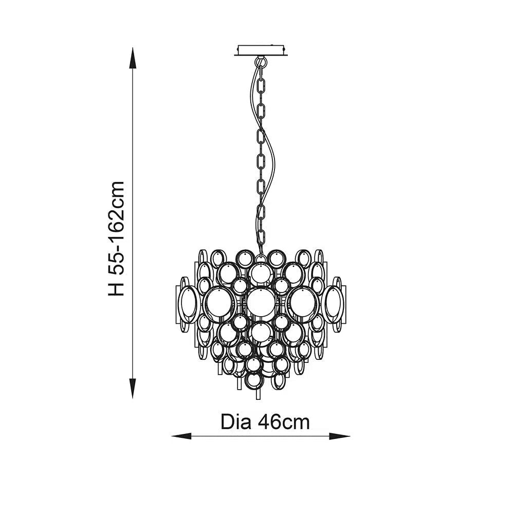 Zayden - Chandelier Amber Glass