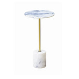 Ziggy - Pedestal Table- Cylinder Base- White Marble