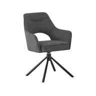 Zuri Dining Chair with Armrests - Dark Grey