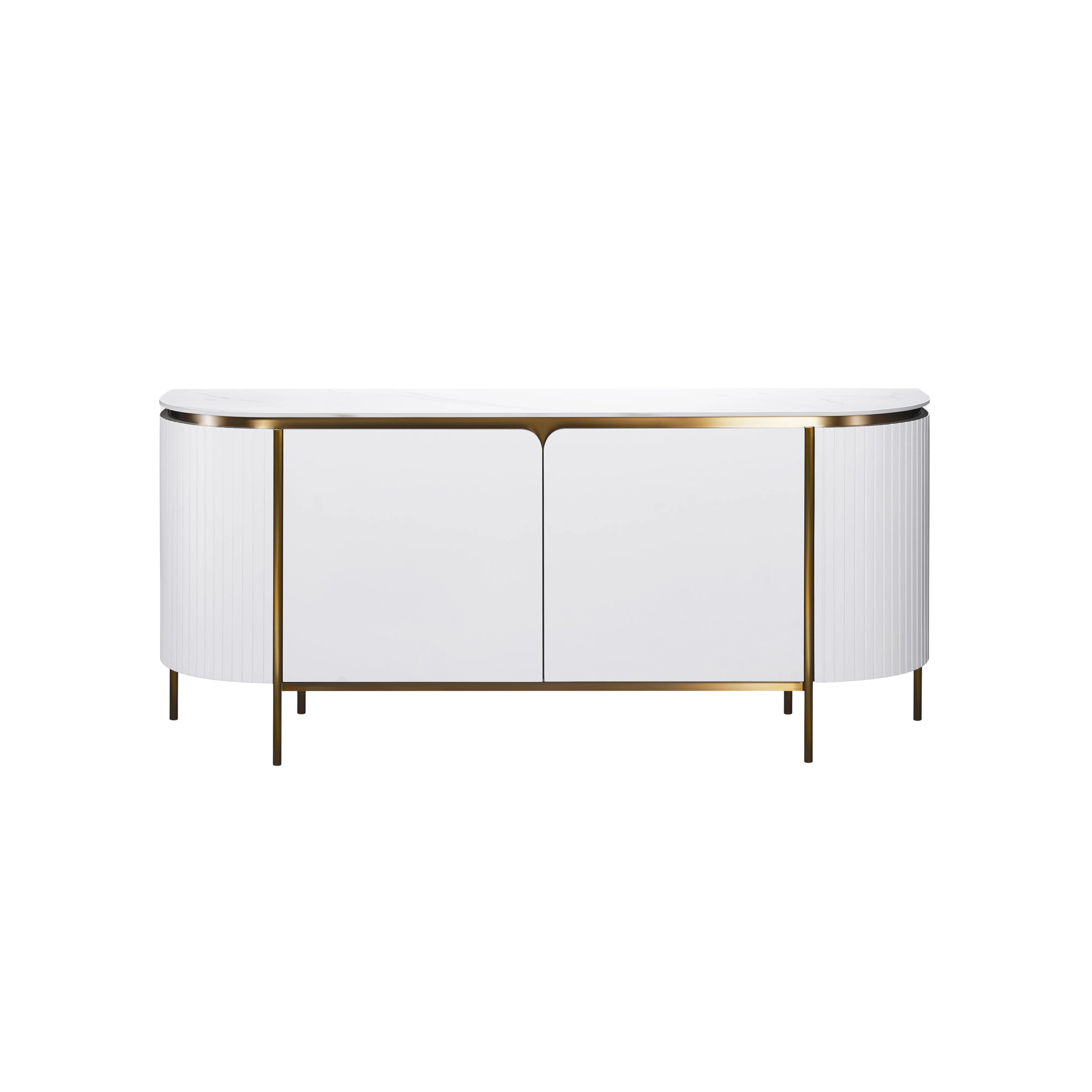 White 4 Door Sideboard with White Slate Top