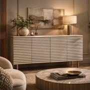 Champagne Gold Ribbed 4 Door Sideboard