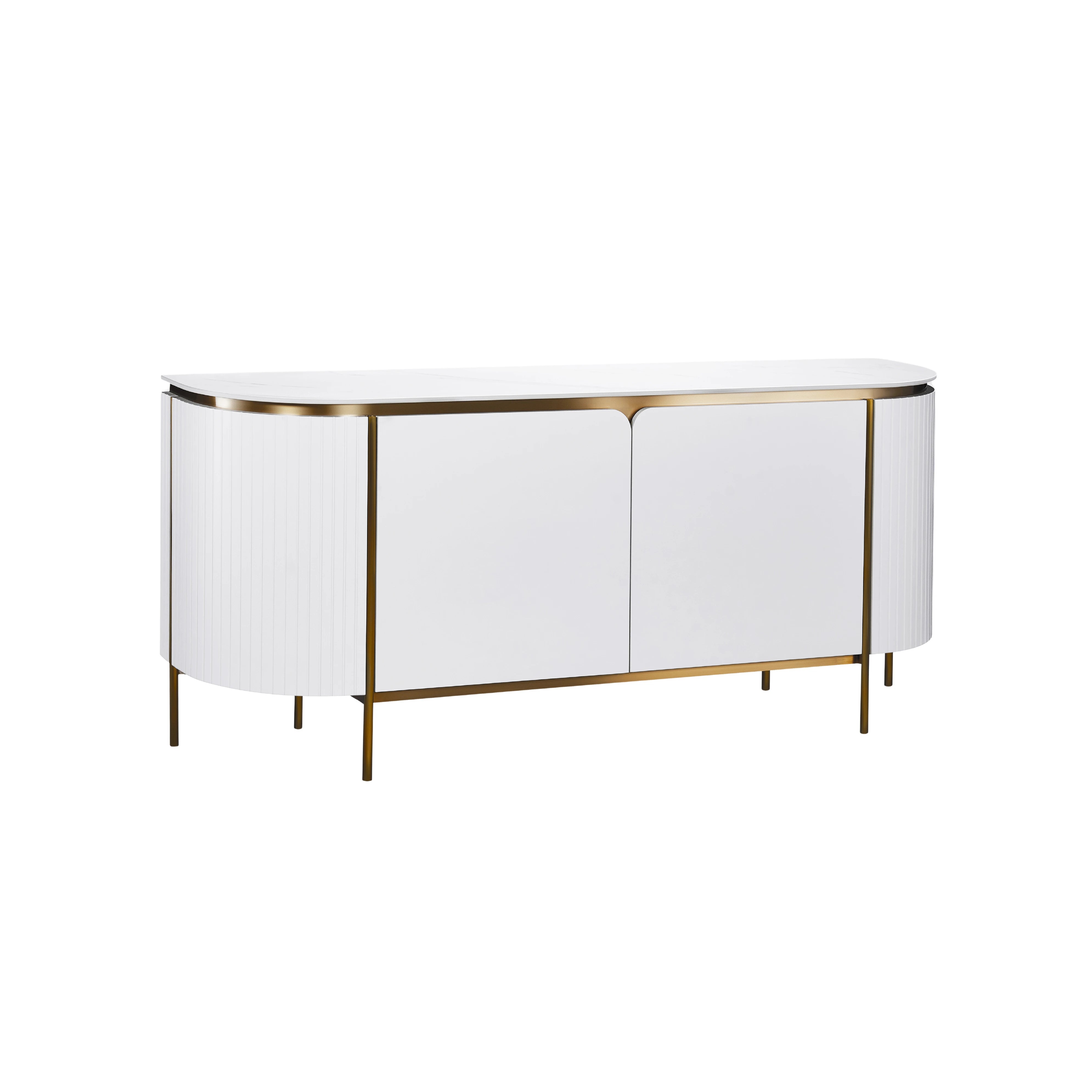White 4 Door Sideboard with White Slate Top
